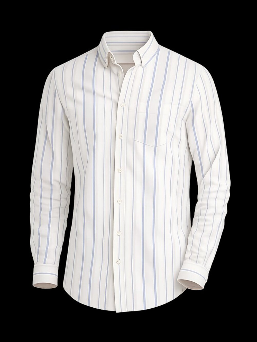 Goodfellow & Co Off White Shirt with Blue and Ecru Stripes
